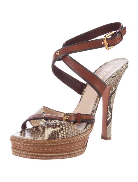 prada vintage snakeskin platforms|vintage Prada shoes.